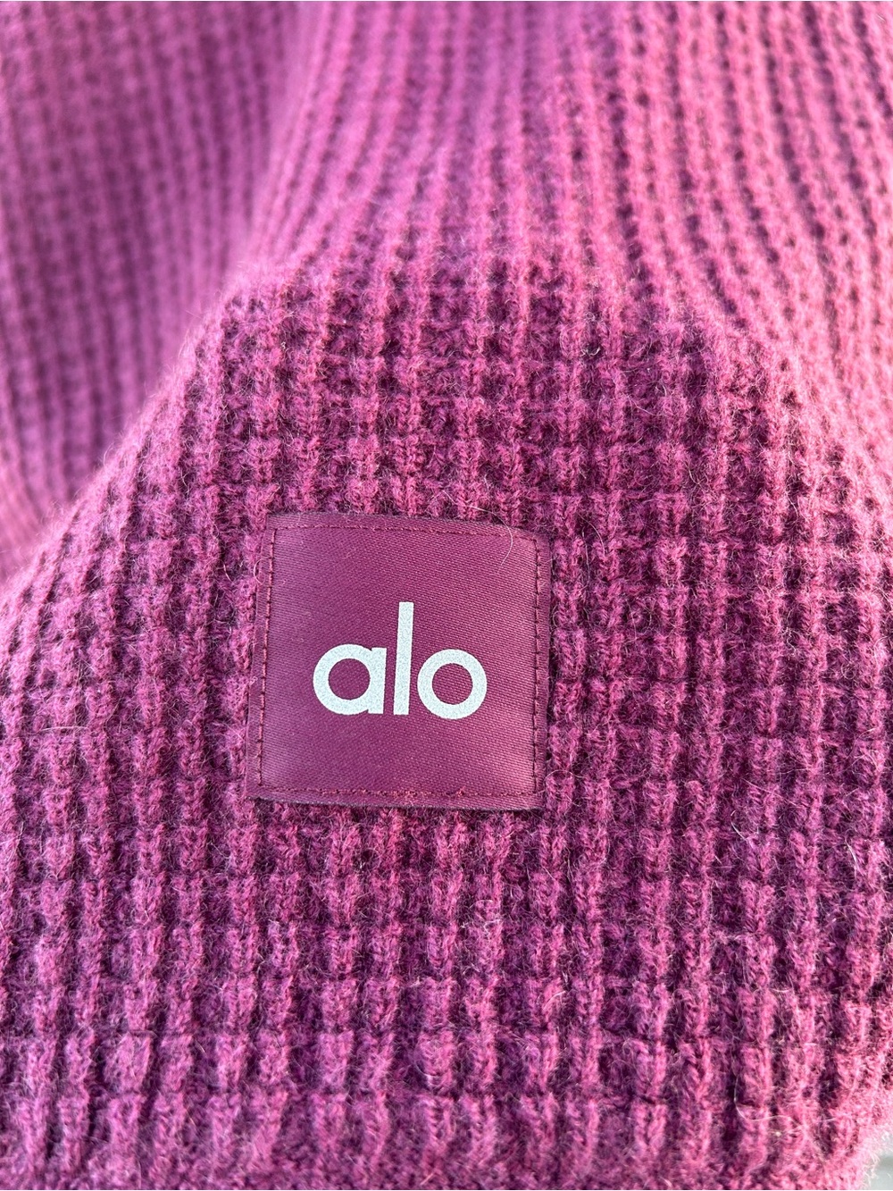 ALO Yoga Cashmere Plush Waffle 1/4 Zip Pullover | Size Small - Picture 6 of 10